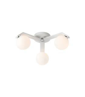 Cortland 51cm Flush Ceiling 3 Light G9 IP44 White/Polished Chrome/Opal Smooth Round Glass-1