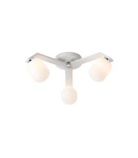Cortland 51cm Flush Ceiling 3 Light G9 IP44 White/Polished Chrome/Opal Smooth Tubular Glass-1