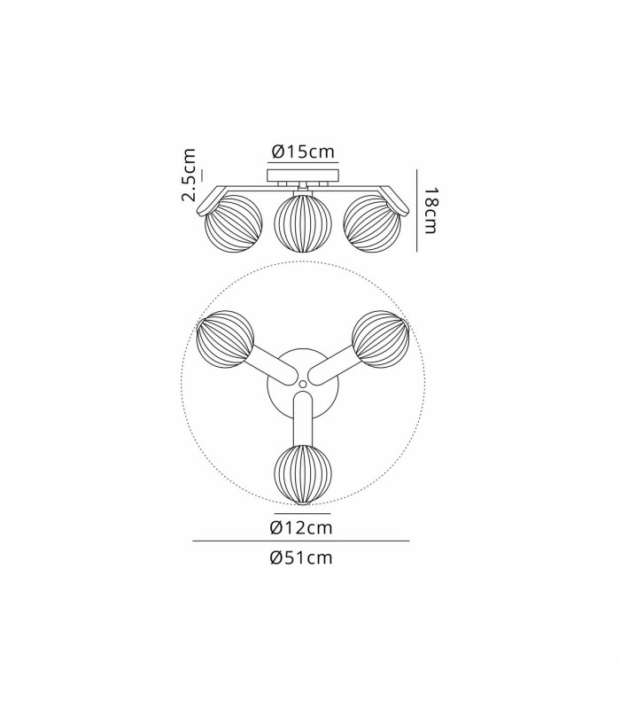 Cortland 51cm Flush Ceiling 3 Light G9 IP44 White/Polished Chrome/Opal Round Segment Glass-2