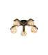 Cortland 54cm Flush Ceiling 5 Light G9 IP44 Black/Polished Chrome/Amber Smooth Round Glass-1