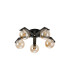 Cortland 54cm Flush Ceiling 5 Light G9 IP44 Black/Polished Chrome/Amber Smooth Round Glass-3