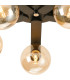 Cortland 54cm Flush Ceiling 5 Light G9 IP44 Black/Polished Chrome/Amber Smooth Round Glass-6