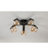 Cortland 54cm Flush Ceiling 5 Light G9 IP44 Black/Polished Chrome/Amber Smooth Round Glass-7