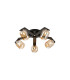 Cortland 54cm Flush Ceiling 5 Light G9 IP44 Black/Polished Chrome/Amber Smooth Tubular Glass-1