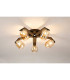 Cortland 54cm Flush Ceiling 5 Light G9 IP44 Black/Polished Chrome/Amber Smooth Tubular Glass-3