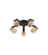 Cortland 54cm Flush Ceiling 5 Light G9 IP44 Black/Polished Chrome/Amber Smooth Tubular Glass-4