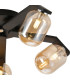 Cortland 54cm Flush Ceiling 5 Light G9 IP44 Black/Polished Chrome/Amber Smooth Tubular Glass-6