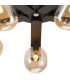 Cortland 54cm Flush Ceiling 5 Light G9 IP44 Black/Polished Chrome/Amber Smooth Tubular Glass-7