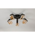 Cortland 54cm Flush Ceiling 5 Light G9 IP44 Black/Polished Chrome/Amber Smooth Tubular Glass-8
