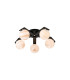 Cortland 54cm Flush Ceiling 5 Light G9 IP44 Black/Polished Chrome/Brown Round Marble Effect Glass-1