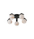 Cortland 54cm Flush Ceiling 5 Light G9 IP44 Black/Polished Chrome/Brown Round Marble Effect Glass-4