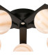 Cortland 54cm Flush Ceiling 5 Light G9 IP44 Black/Polished Chrome/Brown Round Marble Effect Glass-5