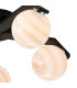 Cortland 54cm Flush Ceiling 5 Light G9 IP44 Black/Polished Chrome/Brown Round Marble Effect Glass-6