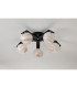 Cortland 54cm Flush Ceiling 5 Light G9 IP44 Black/Polished Chrome/Brown Round Marble Effect Glass-7