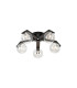 Cortland 54cm Flush Ceiling 5 Light G9 IP44 Black/Polished Chrome/Clear Smooth Round Glass-1