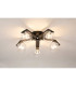 Cortland 54cm Flush Ceiling 5 Light G9 IP44 Black/Polished Chrome/Clear Smooth Round Glass-3