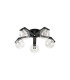 Cortland 54cm Flush Ceiling 5 Light G9 IP44 Black/Polished Chrome/Clear Smooth Round Glass-4