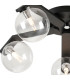 Cortland 54cm Flush Ceiling 5 Light G9 IP44 Black/Polished Chrome/Clear Smooth Round Glass-5