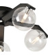 Cortland 54cm Flush Ceiling 5 Light G9 IP44 Black/Polished Chrome/Clear Smooth Round Glass-6
