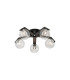 Cortland 54cm Flush Ceiling 5 Light G9 IP44 Black/Polished Chrome/Clear Ribbed Round Glass-1