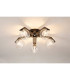 Cortland 54cm Flush Ceiling 5 Light G9 IP44 Black/Polished Chrome/Clear Ribbed Round Glass-3