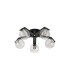 Cortland 54cm Flush Ceiling 5 Light G9 IP44 Black/Polished Chrome/Clear Ribbed Round Glass-4