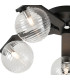 Cortland 54cm Flush Ceiling 5 Light G9 IP44 Black/Polished Chrome/Clear Ribbed Round Glass-5