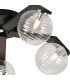 Cortland 54cm Flush Ceiling 5 Light G9 IP44 Black/Polished Chrome/Clear Ribbed Round Glass-6