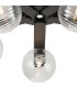 Cortland 54cm Flush Ceiling 5 Light G9 IP44 Black/Polished Chrome/Clear Ribbed Round Glass-7