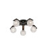 Cortland 54cm Flush Ceiling 5 Light G9 IP44 Black/Polished Chrome/Clear Cross Pattern Round Glass-1