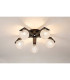 Cortland 54cm Flush Ceiling 5 Light G9 IP44 Black/Polished Chrome/Clear Cross Pattern Round Glass-3