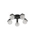 Cortland 54cm Flush Ceiling 5 Light G9 IP44 Black/Polished Chrome/Clear Cross Pattern Round Glass-4