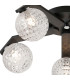 Cortland 54cm Flush Ceiling 5 Light G9 IP44 Black/Polished Chrome/Clear Cross Pattern Round Glass-5