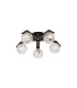 Cortland 54cm Flush Ceiling 5 Light G9 IP44 Black/Polished Chrome/Clear Dune Effect Round Glass-1