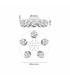 Cortland 54cm Flush Ceiling 5 Light G9 IP44 Black/Polished Chrome/Clear Dune Effect Round Glass-2