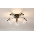 Cortland 54cm Flush Ceiling 5 Light G9 IP44 Black/Polished Chrome/Clear Dune Effect Round Glass-3