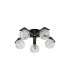 Cortland 54cm Flush Ceiling 5 Light G9 IP44 Black/Polished Chrome/Clear Dune Effect Round Glass-4