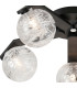 Cortland 54cm Flush Ceiling 5 Light G9 IP44 Black/Polished Chrome/Clear Dune Effect Round Glass-5