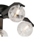 Cortland 54cm Flush Ceiling 5 Light G9 IP44 Black/Polished Chrome/Clear Dune Effect Round Glass-6