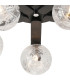 Cortland 54cm Flush Ceiling 5 Light G9 IP44 Black/Polished Chrome/Clear Dune Effect Round Glass-7