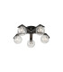 Cortland 54cm Flush Ceiling 5 Light G9 IP44 Black/Polished Chrome/Clear Waved Round Glass-1