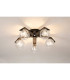 Cortland 54cm Flush Ceiling 5 Light G9 IP44 Black/Polished Chrome/Clear Waved Round Glass-3