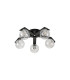 Cortland 54cm Flush Ceiling 5 Light G9 IP44 Black/Polished Chrome/Clear Waved Round Glass-4