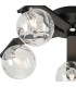 Cortland 54cm Flush Ceiling 5 Light G9 IP44 Black/Polished Chrome/Clear Waved Round Glass-5