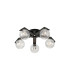 Cortland 54cm Flush Ceiling 5 Light G9 IP44 Black/Polished Chrome/Clear Swirl Round Glass-1
