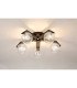 Cortland 54cm Flush Ceiling 5 Light G9 IP44 Black/Polished Chrome/Clear Swirl Round Glass-3