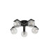 Cortland 54cm Flush Ceiling 5 Light G9 IP44 Black/Polished Chrome/Clear Swirl Round Glass-4