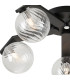 Cortland 54cm Flush Ceiling 5 Light G9 IP44 Black/Polished Chrome/Clear Swirl Round Glass-5