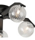 Cortland 54cm Flush Ceiling 5 Light G9 IP44 Black/Polished Chrome/Clear Swirl Round Glass-6