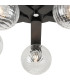 Cortland 54cm Flush Ceiling 5 Light G9 IP44 Black/Polished Chrome/Clear Swirl Round Glass-7
